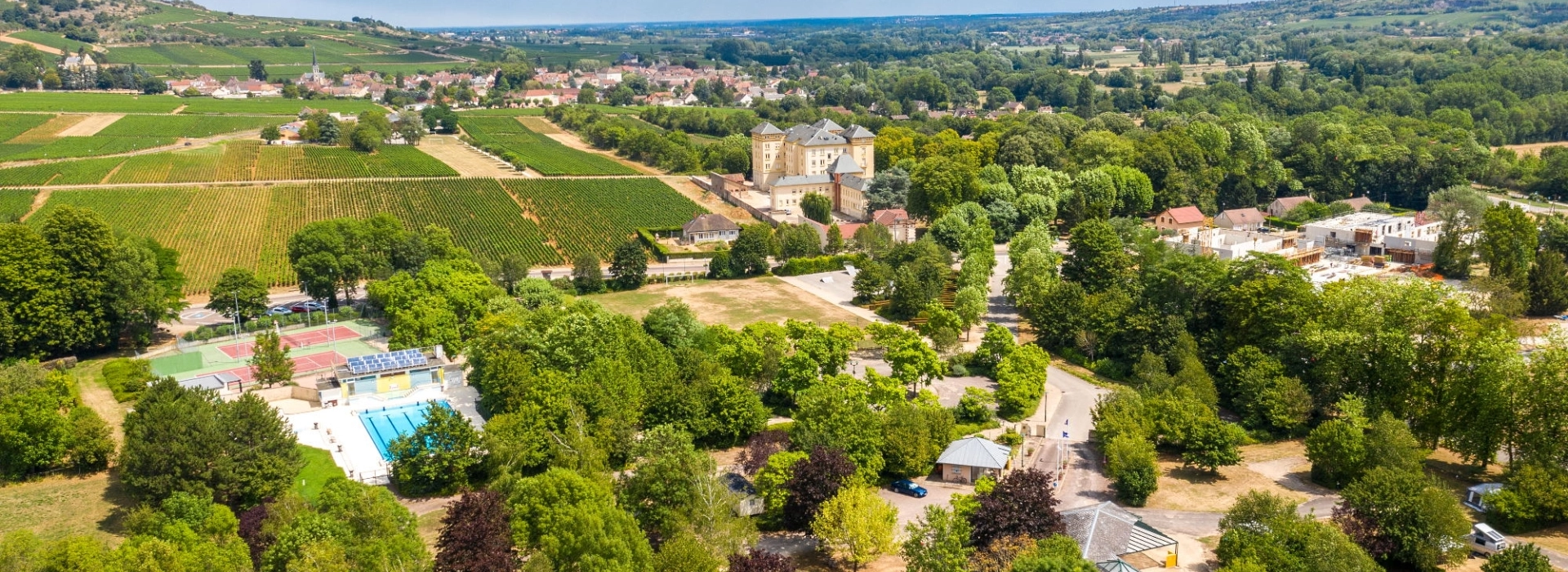 Vue aérienne du camping nature de Santenay