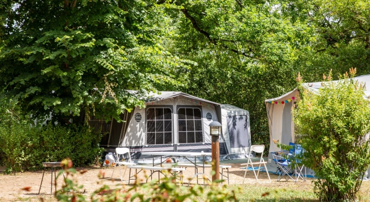 Tent pitch, Camping de la Begeasse